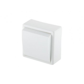 Выключатель 1 клав. (открытый, до 6А) белый, Эконом, Юпитер