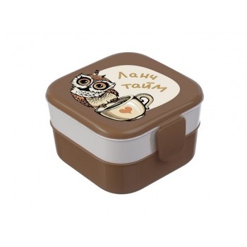 Контейнер для обеда (0,4+0,4л) - совы IDEA