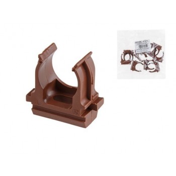 Крепеж-клипса для трубы ПВХ/ПНД 20мм (10шт) бук ЮПИТЕР