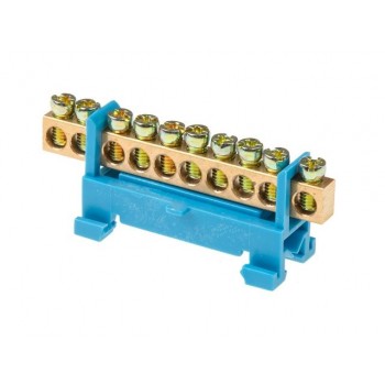 Шина "N" нулевая 6х9мм 10 групп с изолятором на DIN-рейку мал. стойка Юпитер