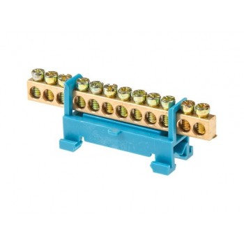 Шина "N" нулевая 6х9мм 12 групп с изолятором на DIN-рейку мал. стойка Юпитер