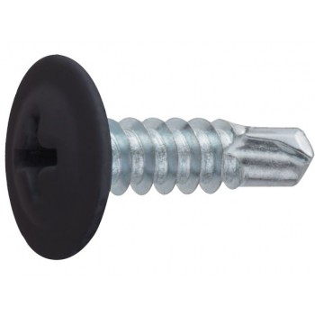 Саморез 4.2х16 мм с прессшайбой, цинк, со сверлом, RAL 9005 (50 шт в зип-локе) STARFIX
