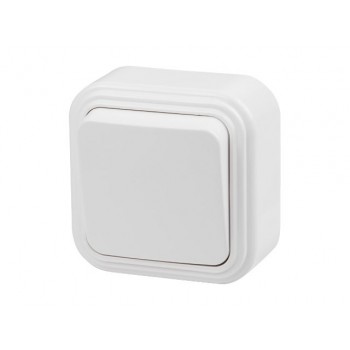 Выключатель 1 клав. (открытый, до 6А) белый, Стандарт, Юпитер