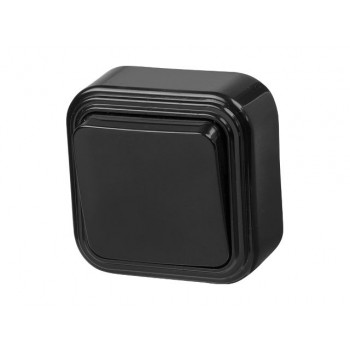 Выключатель 1 клав. (открытый, до 6А) черный, Стандарт, Юпитер