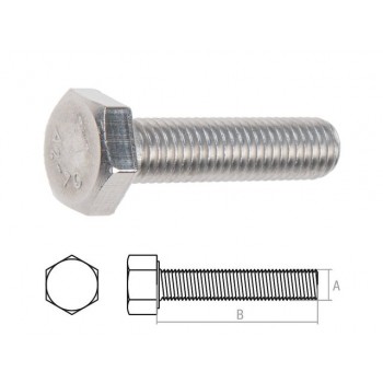 Болт М10х50 шестигр., нерж.сталь (А2), DIN 933 (50 шт в уп.)