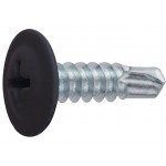 Саморез 4.2х16 мм с прессшайбой, цинк, со сверлом, RAL 9005 (14000 шт в коробе) STARFIX