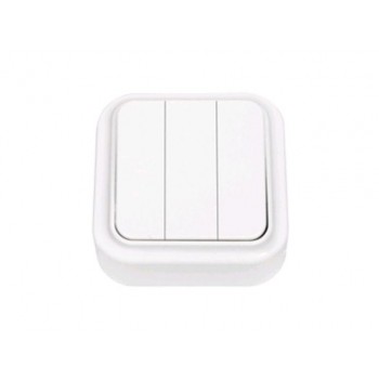 Выключатель 3 клав. (открытый, 6А) белый, Пралеска, BYLECTRICA