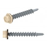 Саморез кровельный 4.8х29 мм цинк, шайба с прокл., PT1, RAL 1015 (80 шт в пласт. конт.) STARFIX