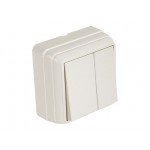 Выключатель 2-клав. (открытый) кремовый, BRON, MUTLUSAN