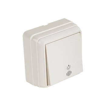 Выключатель кнопочный (с подсветкой, открытый) кремовая, BRON, MUTLUSAN