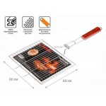 Решетка-гриль, 320x230 мм,  нержавеющая сталь, деревянная ручка, PERFECTO LINEA