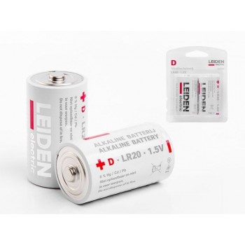 Батарейка D LR20 1,5V alkaline 2шт. LEIDEN ELECTRIC