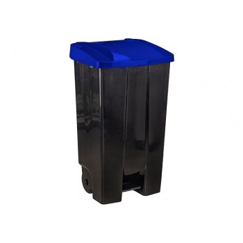 Контейнер для мусора 110л с педалью на колесах (синий) IDEA