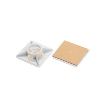 Площадка для хомут-стяжки 19х19 мм самоклеящаяся, белая (100 шт) STARFIX