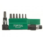 Набор бит "TORX" 1/4" Т10-Т40 30мм 8шт TOPTUL