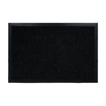 Коврик придверный влаговпитывающий, ребристый, "Trip", 40х60 см, черный, VORTEX