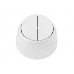 Выключатель 2 клав. (открытый, до 10А) белый, Ретро, BYLECTRICA