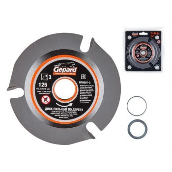 Диск пильный 125х22.2/20/16 мм 3 зуб. по дереву GEPARD