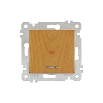Выключатель 1-клав. (с подсветкой, скрытый, без рамки, винт. зажим) дуб, RITA, MUTLUSAN