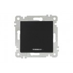 Выключатель 1-клав. (с подсветкой, скрытый, без рамки, винт. зажим) черный, RITA, MUTLUSAN