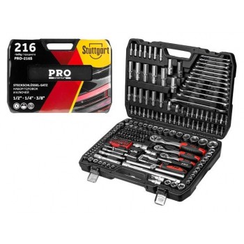 Набор головок и ключей 216пр. 1/4",3/8",1/2" PRO STARTUL STUTTGART (PRO-216S)