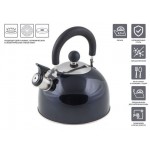 Чайник со свистком, нержавеющая сталь, 2.5 л, серия Holiday, синий металлик, PERFECTO LINEA