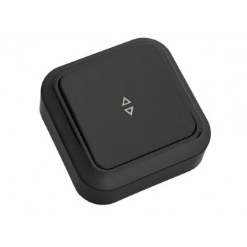 Выключатель 1 клав. проходной (открытый, 6А) черный, Пралеска, Bylectrica