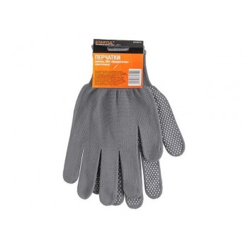 Перчатки нейлон, ПВХ "Микроточка", 9 р-р, серые STARTUL
