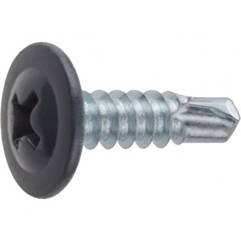 Саморез 4.2х19 мм с прессшайбой, цинк, со сверлом, RAL 7024 (12000 шт в коробе) STARFIX