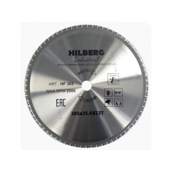 Диск пильный 305x25,4 мм 72 зуб.по металлу Hilberg Industrial Диск пильный 305x25,4 мм 72 зуб.по металлу Hilberg Industrial