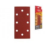 Шлифлист 90х187 мм Р120 д/дерева самосцепл. 8 отв. 5 шт. WORTEX