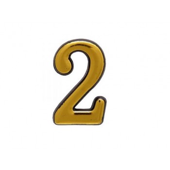 Цифра дверная АЛЛЮР БОЛЬШАЯ пластик "2" золото