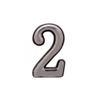 Цифра дверная АЛЛЮР БОЛЬШАЯ пластик "2" хром