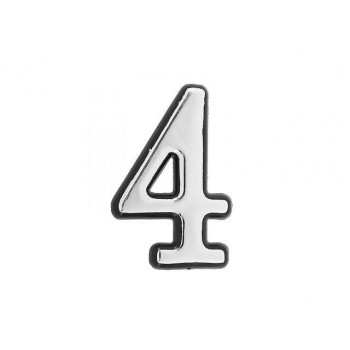 Цифра дверная АЛЛЮР БОЛЬШАЯ пластик "4" хром