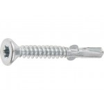 Саморез с крыльчаткой (флюгель) 6.3х60 мм, цинк, сверло, T30 (100 шт в карт. уп.) STARFIX