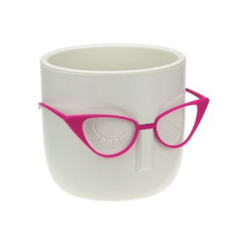 Кашпо МАРИ D115мм со вставкой (белый ротанг) IDEA