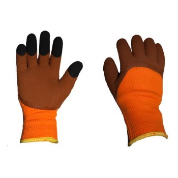 Перчатки утепленные акриловые, латекс (с ворсом)
