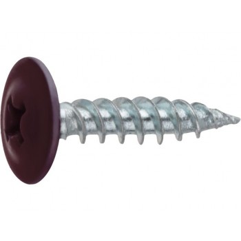 Саморез 4.2х19 мм с прессшайбой, цинк, острый, RAL 3005 (150 шт в пласт. конт.) STARFIX