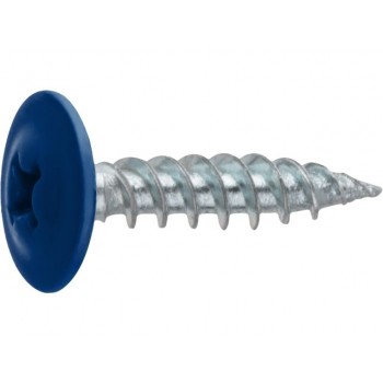 Саморез 4.2х19 мм с прессшайбой, цинк, острый, RAL 5005 (50 шт в зип-локе) STARFIX