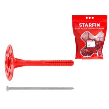 Дюбель для теплоизоляции 10х120 мм с металлич. гвоздем (50 шт в дой-паке) STARFIX