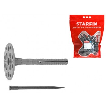 Дюбель для теплоизоляции 10х100 мм с пласт. гвоздем (50 шт в дой-паке) STARFIX