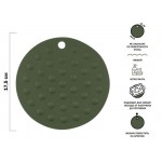 Коврик под горячее силиконовый, круглый, 17.5 х 0.2 см, NATURAL GREEN, PERFECTO LINEA