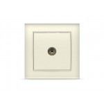 Розетка 1-ая телевизионная (скрытая) слоновая кость, Бриллиант, UNIVersal