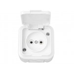 Розетка 1-ая (открытая, б/з, брызг. защ.) белая, Пралеска Аква, Bylectrica