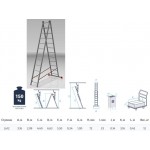 Лестница алюм. 2-х секц. 300/550см 2х12 ступ., 11,2кг PRO STARTUL (ST9946-12)