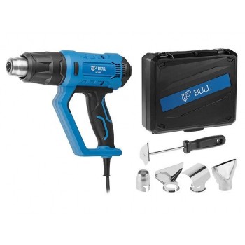 Термовоздуходувка BULL HG 6501 в чем. + набор сопл, 2000 Вт, 50-650 °С, плавная рег., LCD-дисплей