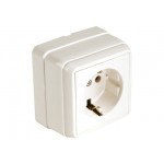 Розетка 1-ая (открытая, с/з) кремовая, BRON, MUTLUSAN