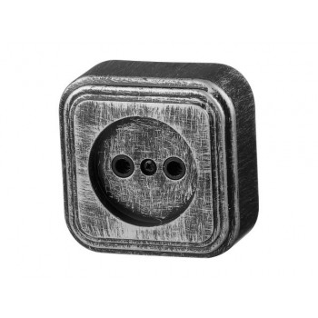 Розетка 1-ая (открытая, б/з) серебро, Стандарт, Юпитер