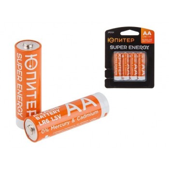 Батарейка AA LR6 1,5V alkaline 4шт. ЮПИТЕР