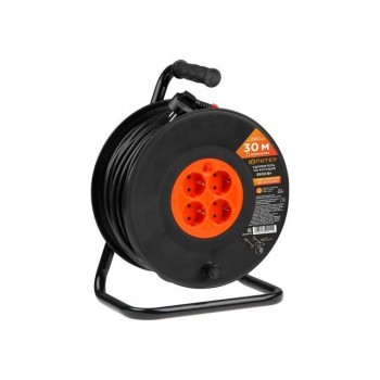 Удлинитель на катушке 30м (4 роз., 3,5кВт, с/з, ПВС 3х1,5) Юпитер